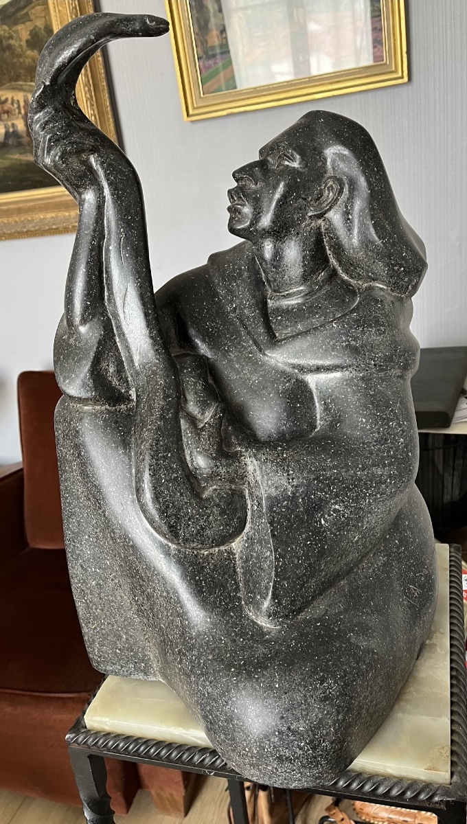 Le charmeur de serpent, signée M. A. de Blonay