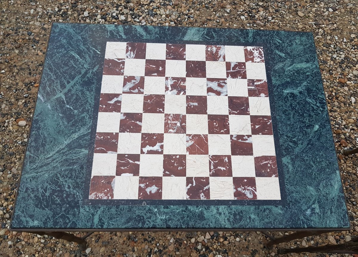 Maison BaguÈs - Paris (1840-) - Pair Of Checkered Coffee Tables, Ca 1950-photo-5