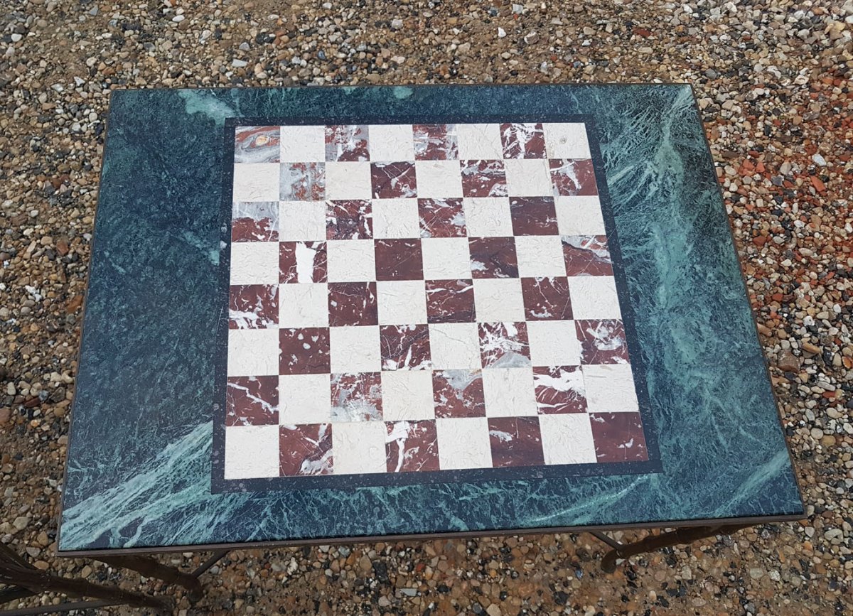 Maison BaguÈs - Paris (1840-) - Pair Of Checkered Coffee Tables, Ca 1950-photo-6