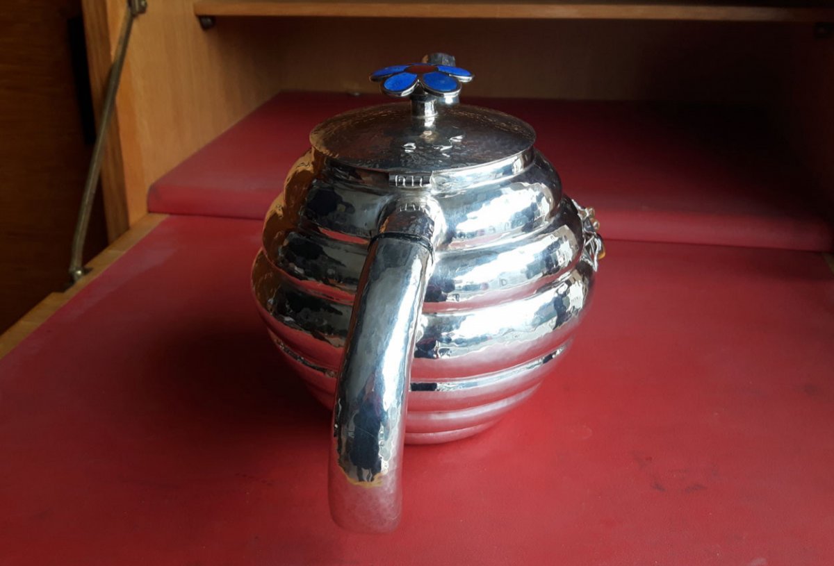 Emilia Castillo - Hammered Sterling Silver Teapot, 1990s-photo-3