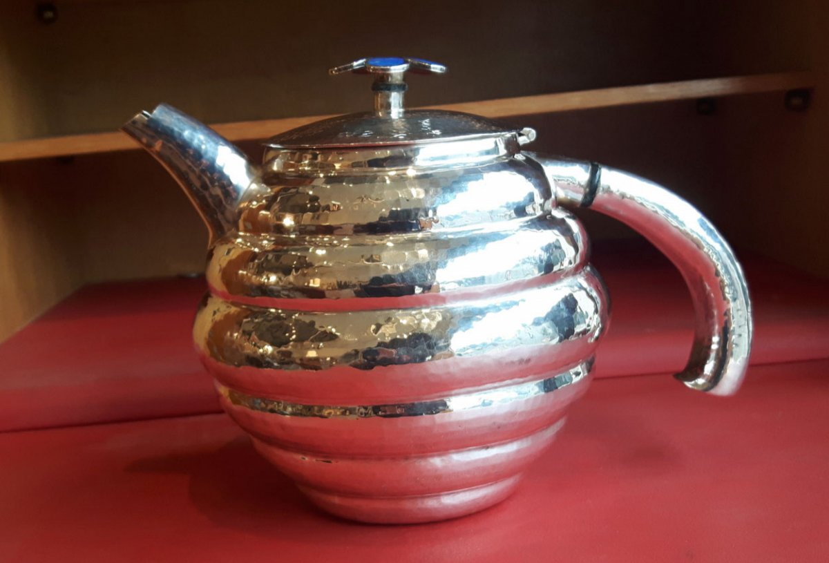 Emilia Castillo - Hammered Sterling Silver Teapot, 1990s-photo-2