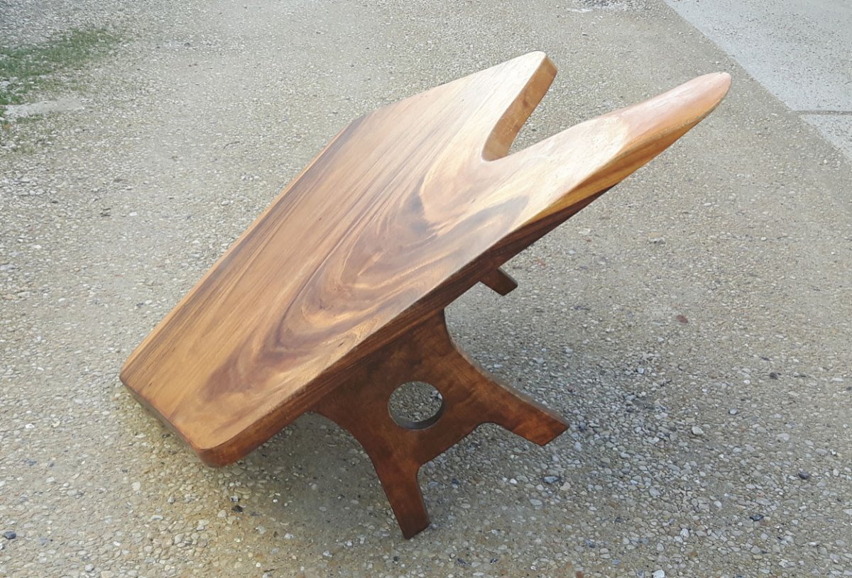 Dans le goût de Georges NAKASHIMA (1905-1990) - Table Basse, années 70.-photo-6