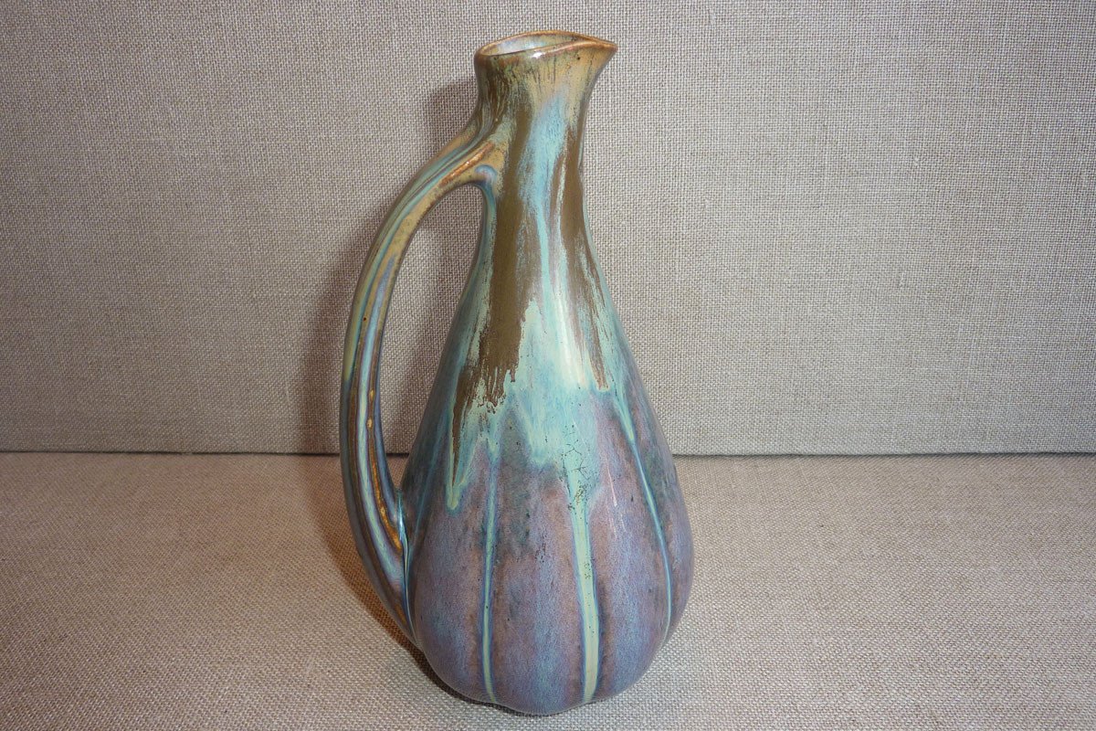 Manufacture Denbac  (vierzon 1909-1952) - Art Nouveau Pitcher-photo-3