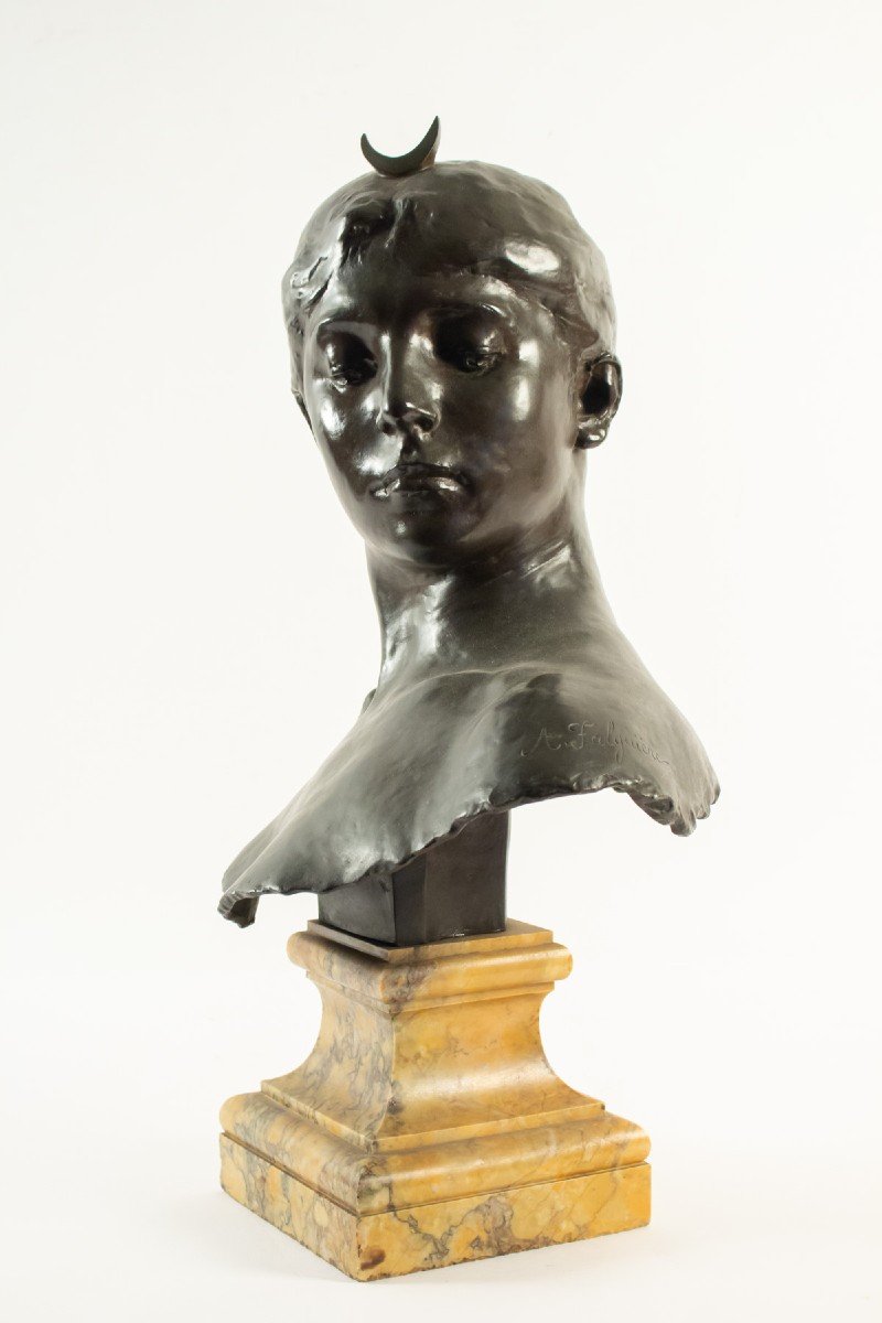 Alexandre FALGUIÈRE (1831-1900) - Bronze Diane Chasseresse, XIXème.-photo-2