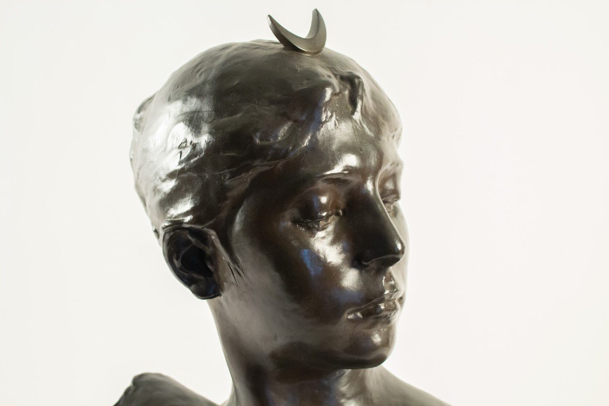 Alexandre FalguiÈre (1831-1900) - Bronze Diane Chasseresse, XIXth.-photo-4