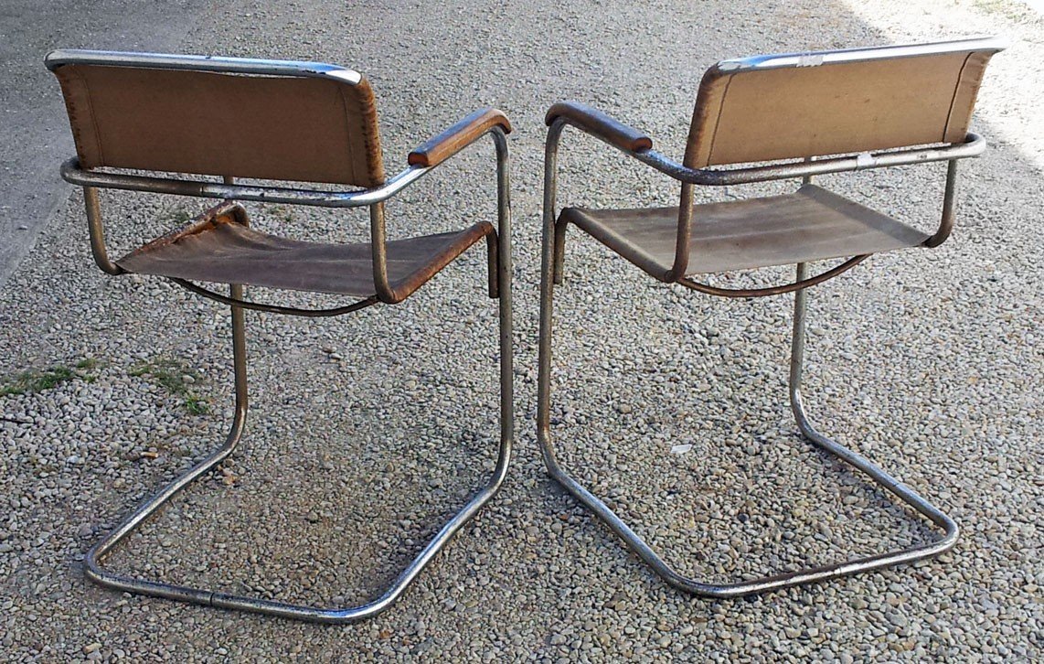 Marcel Breuer (1902-1981) - Armchairs Dits B34, Circa 1929-photo-3