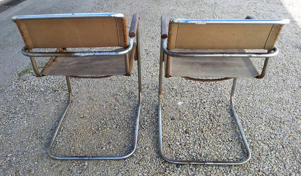 Marcel Breuer (1902-1981) - Armchairs Dits B34, Circa 1929-photo-4