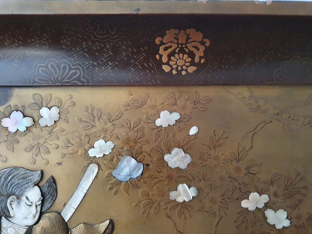 Japan Tray - 19th Lacquer And Mother Of Pearl -photo-3