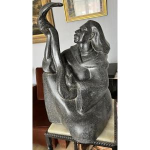Le charmeur de serpent, signée M. A. de Blonay