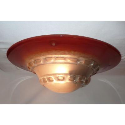 Charles Schneider (1881-1953) - Art Deco Art Glass Hanging Pendant Lighting Bowl