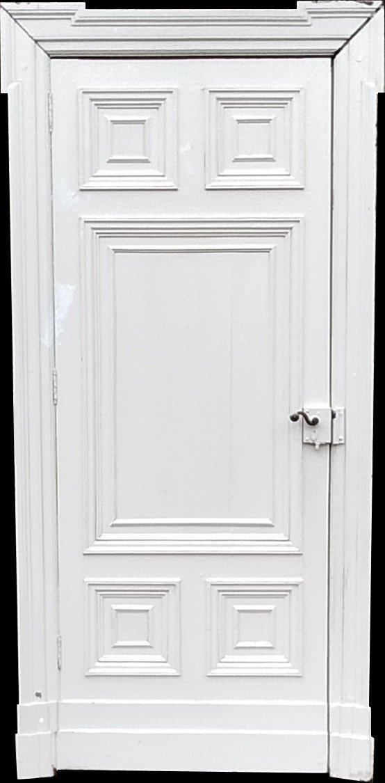 Old Door With Its Frame Double-sided Moldings Doors