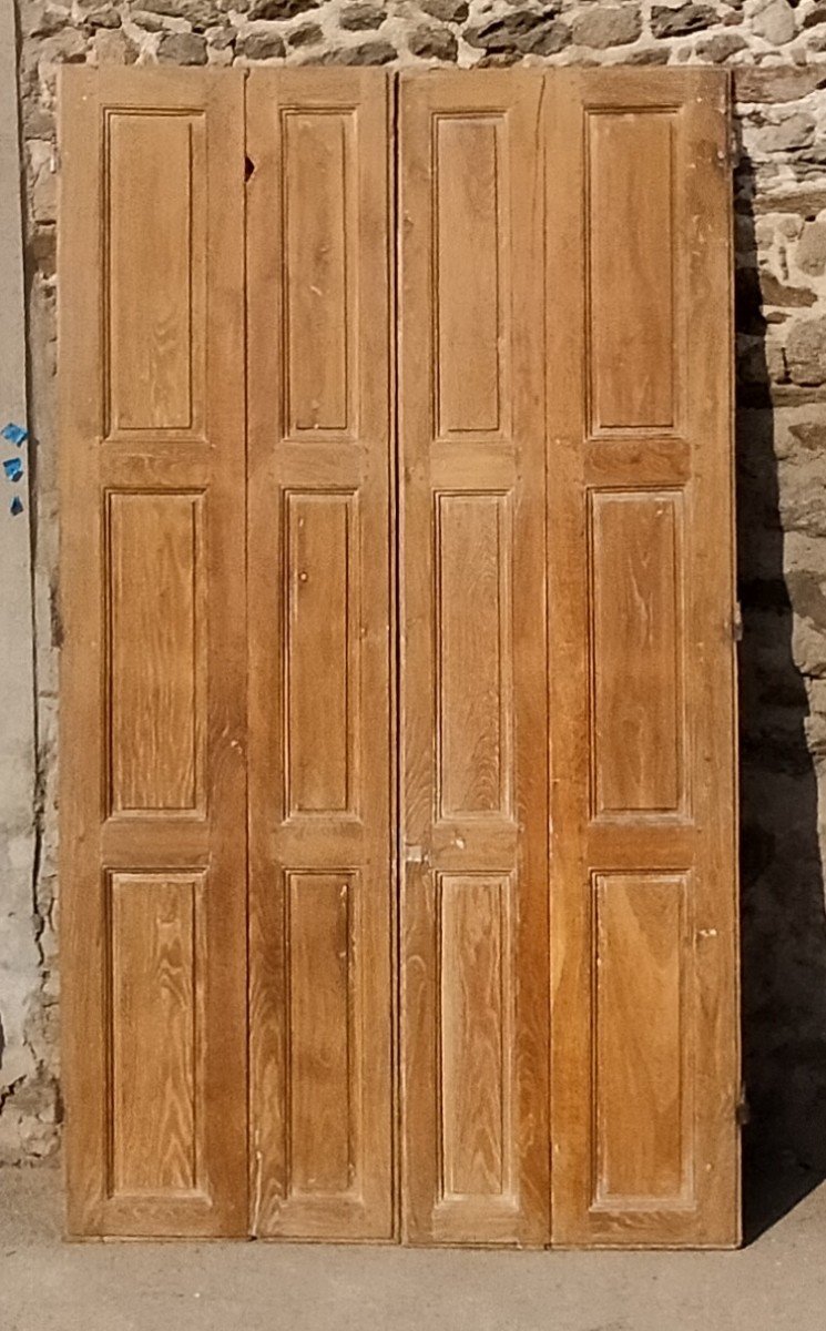 Grande Paire De Volets Intérieurs XVIIIème En Chêne Porte Boiserie-photo-2