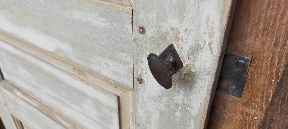 Porte Ancienne De Placard XVIIIème Avec Son Cadre en Chêne-photo-2