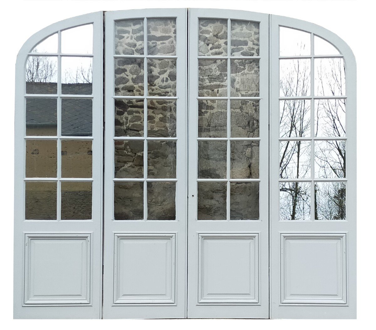 4 Grandes Portes Vitrées Anciennes époque Haussmann Très Bon état Loft Atelier Cloison Baie Vitrée