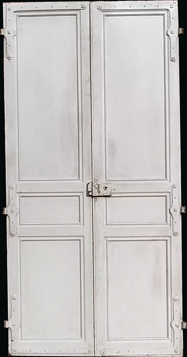Three Old Double Doors Of Communication Or Double-sided Cupboard Eighteenth-photo-2