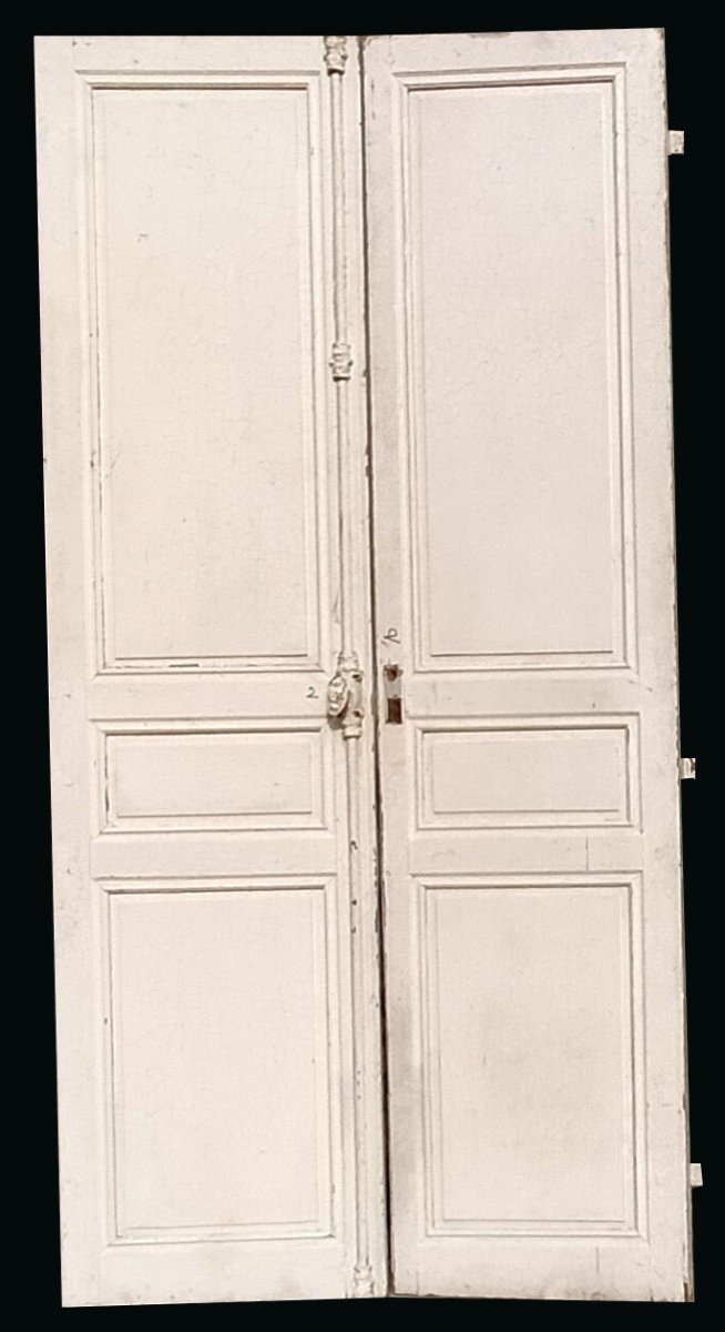 Three Old Double Doors Of Communication Or Double-sided Cupboard Eighteenth-photo-4