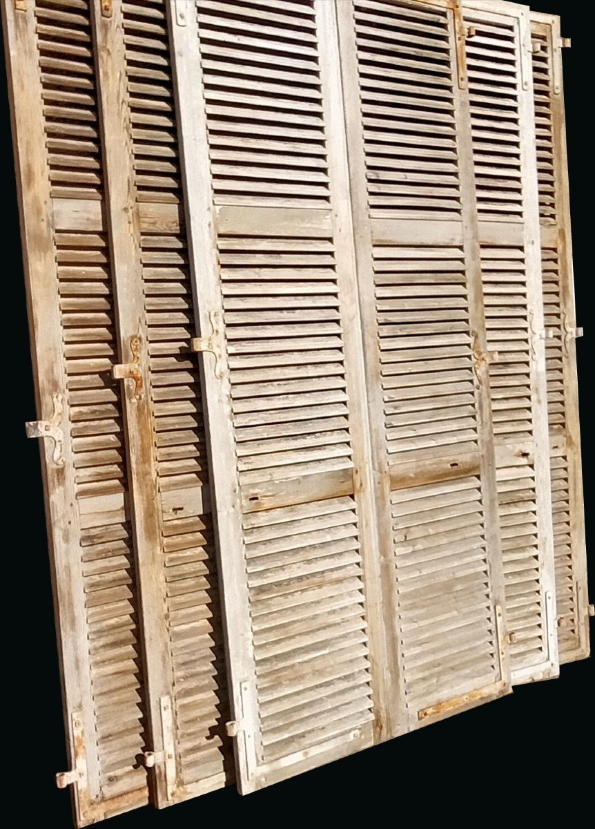  Volets Persiennes Grande Hauteur Adaptable 283 Cm Porte Ancienne Décoration Placard Dressing-photo-2