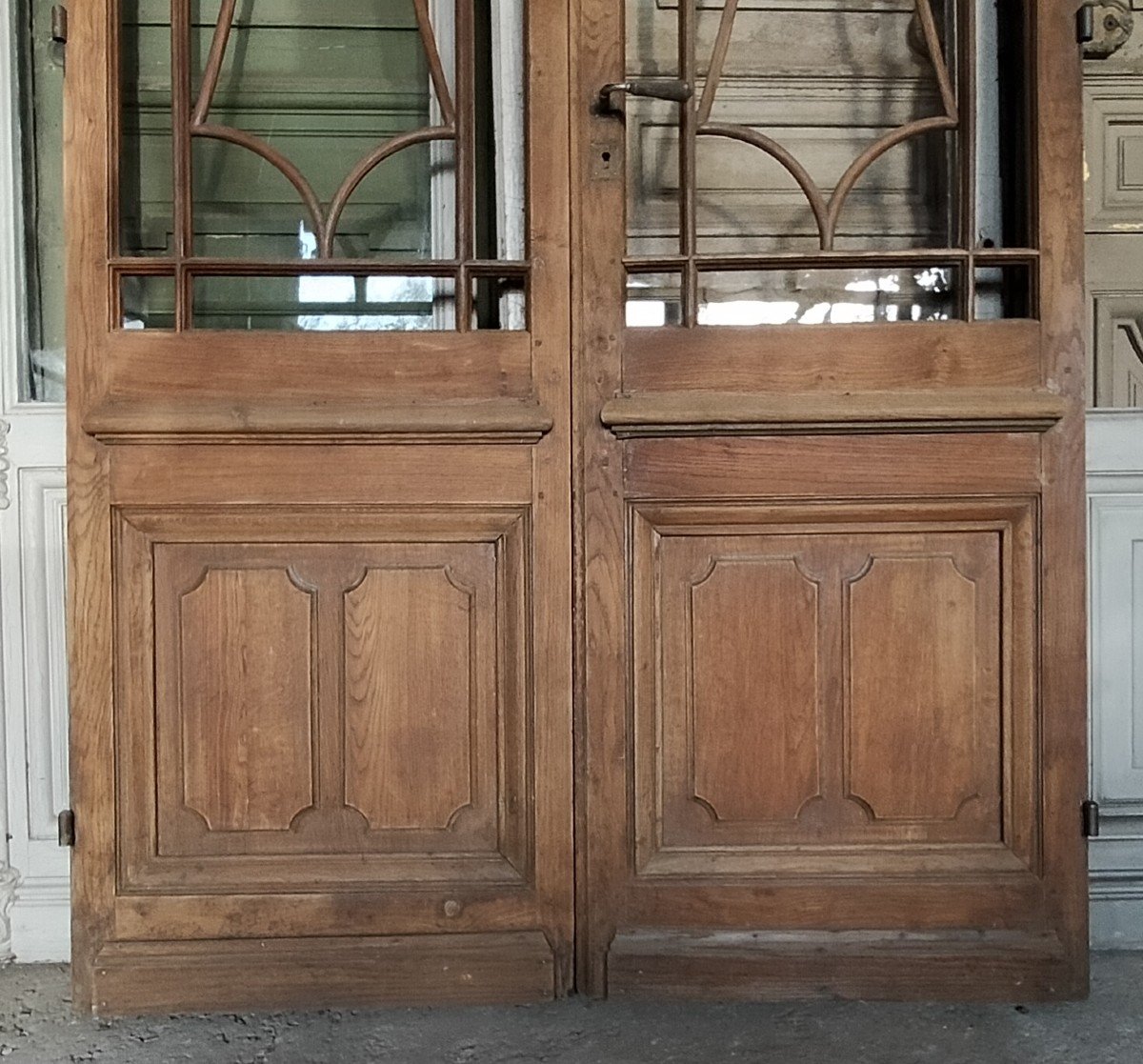 Rare Double Porte Ancienne Style Majorelle Prestigieux Boiserie Au Charme Perpétuel -photo-3