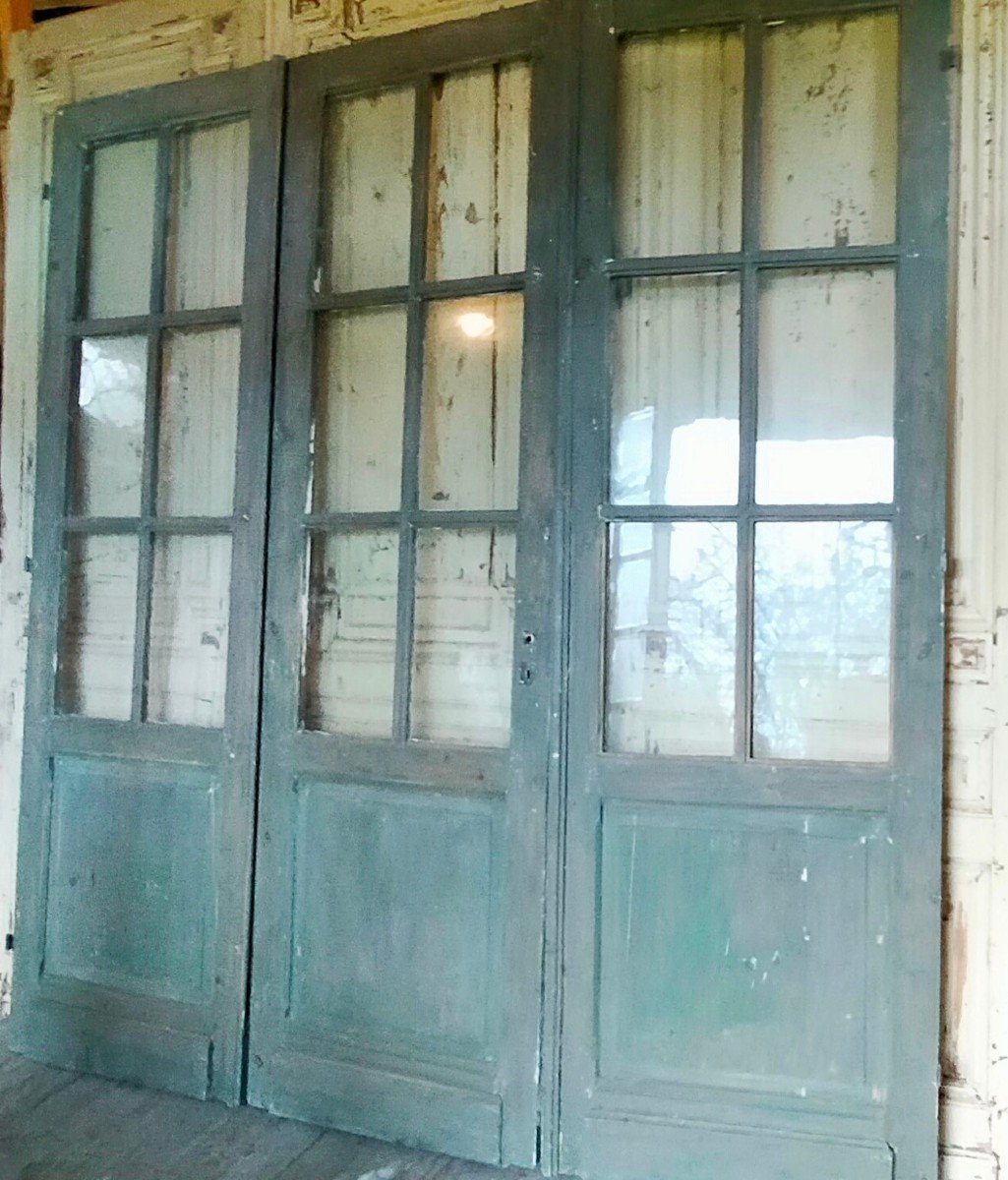 3 Beautiful Old Glass Doors Old Door Partition No1 - 6 Tiles-photo-3