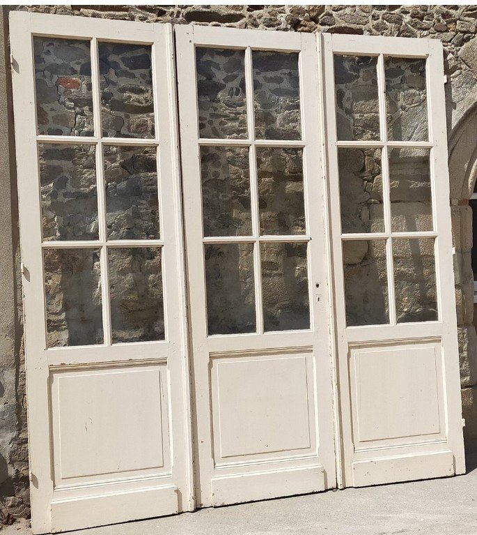 3 Beautiful Old Glass Doors Old Door Partition No1 - 6 Tiles-photo-2