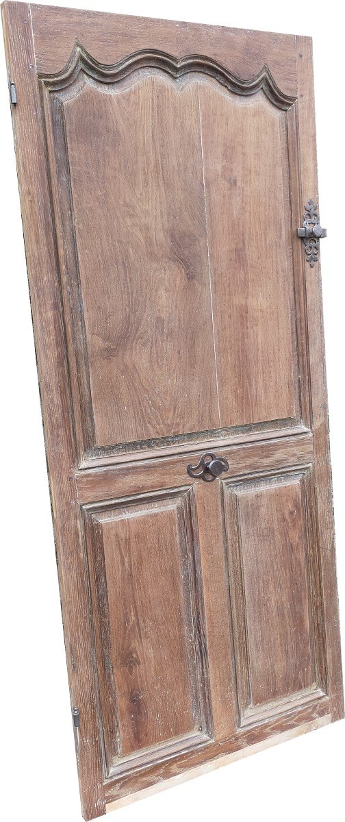 Beautiful 18th Century Oak Communication Door Beautiful Ironwork-photo-2