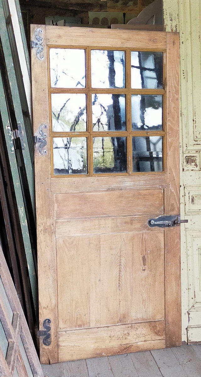 Pretty Old 18th Century Glass Door In Oak Alcove-photo-2