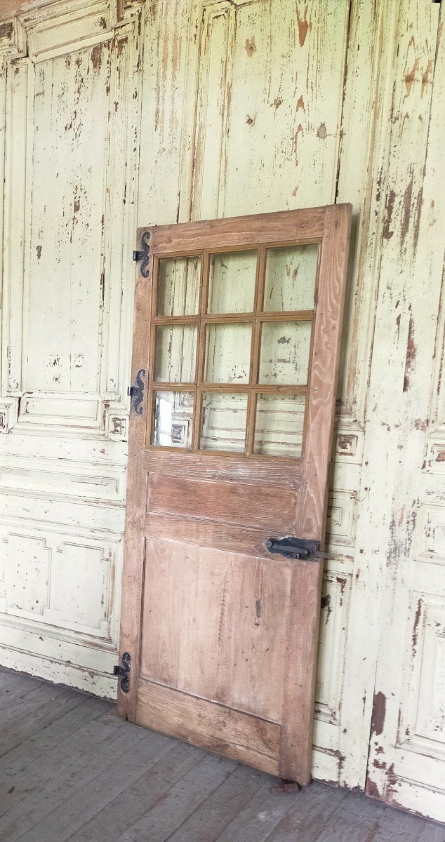 Pretty Old 18th Century Glass Door In Oak Alcove-photo-3