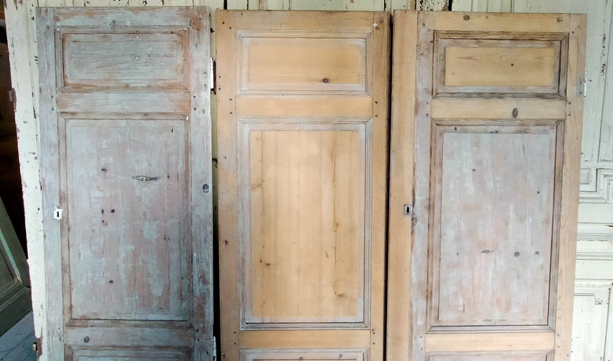 3 Identical Old Cupboard Doors H182cm L225cm-photo-2