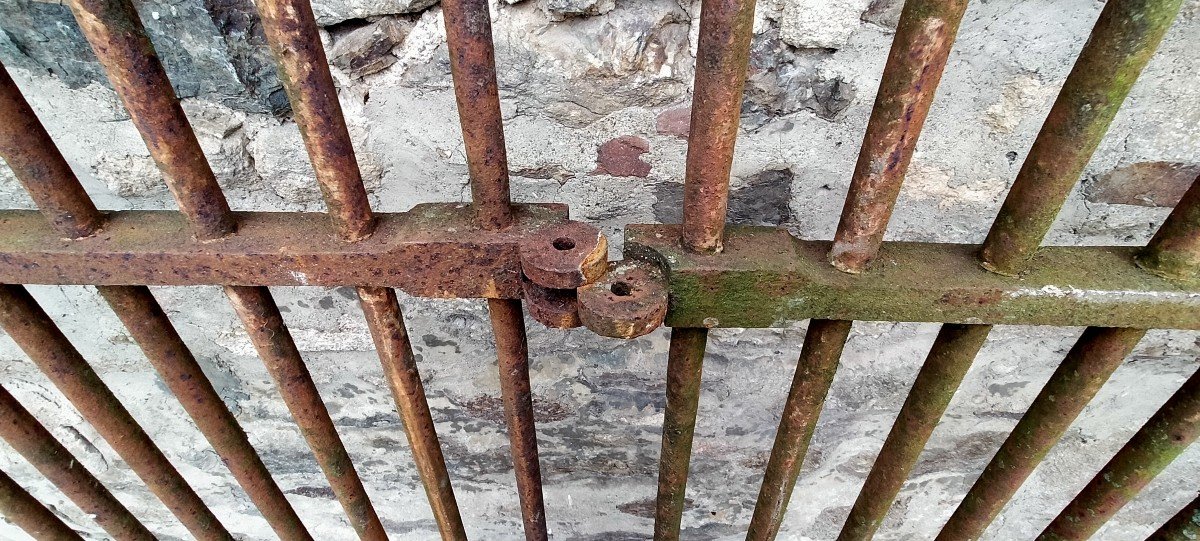 Rare Grand Portail Ancien De Château D’époque XVIIIème / XIXème En Fer Forgé Portes Grilles-photo-4
