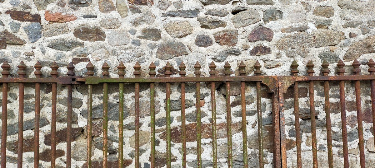Rare Grand Portail Ancien De Château D’époque XVIIIème / XIXème En Fer Forgé Portes Grilles-photo-1