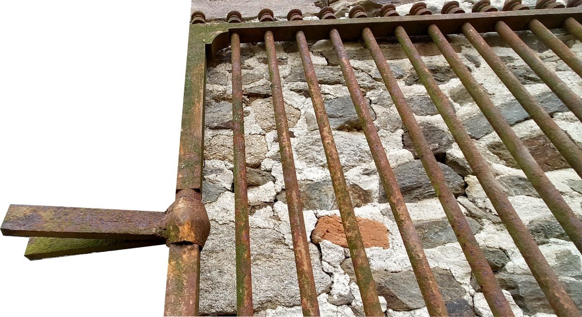 Rare Grand Portail Ancien De Château D’époque XVIIIème / XIXème En Fer Forgé Portes Grilles-photo-3