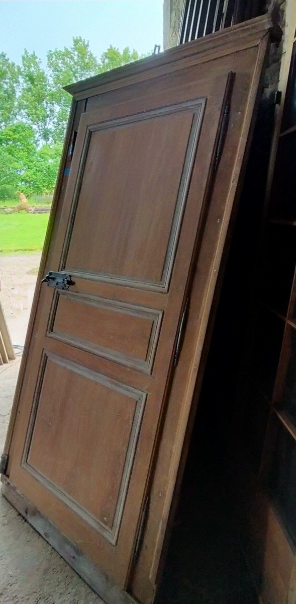 Porte Ancienne Chêne Complète Avec Son Cadre Et Corniche Epoque XVIIIème Chêne Boiserie-photo-4