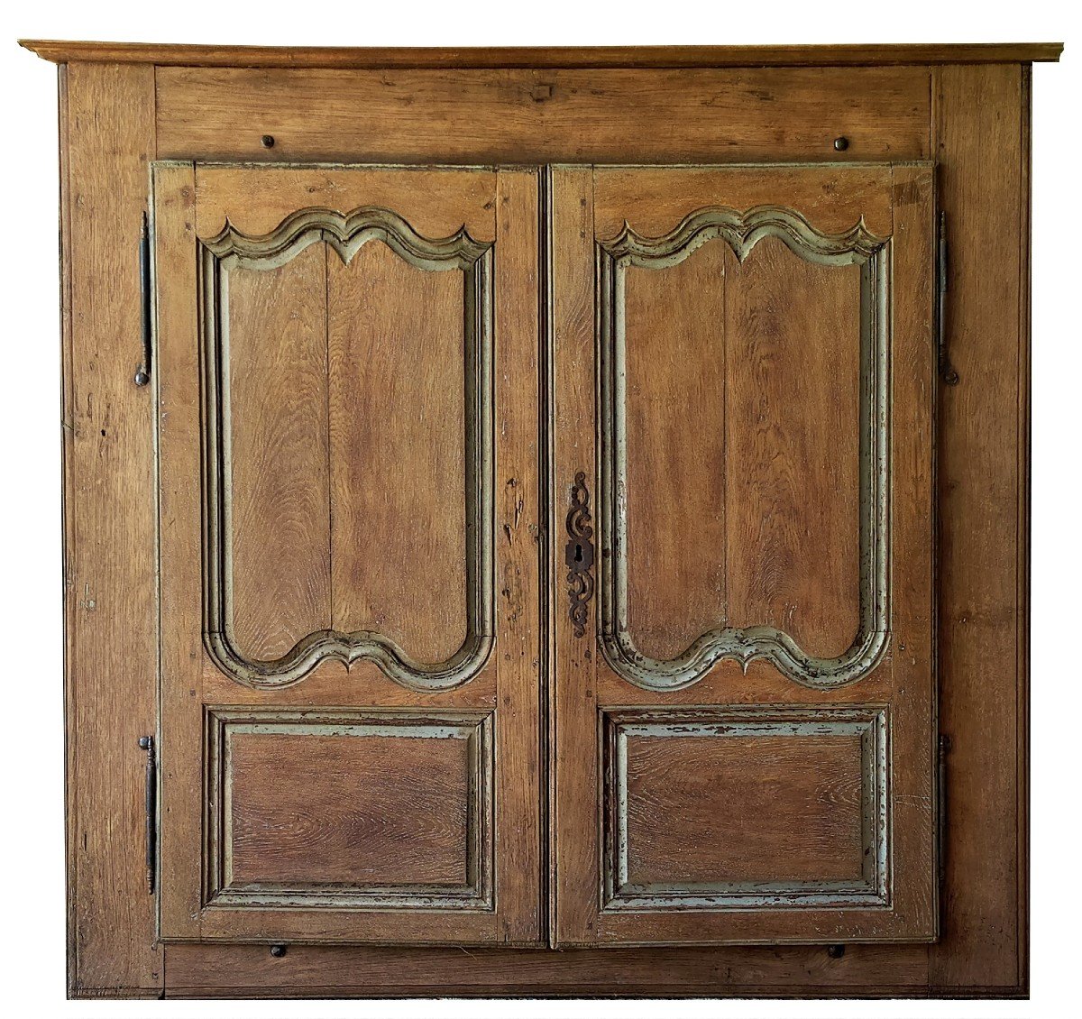 Facade Of Old 18th Century Cupboards In Oak Door Woodwork No3-photo-2
