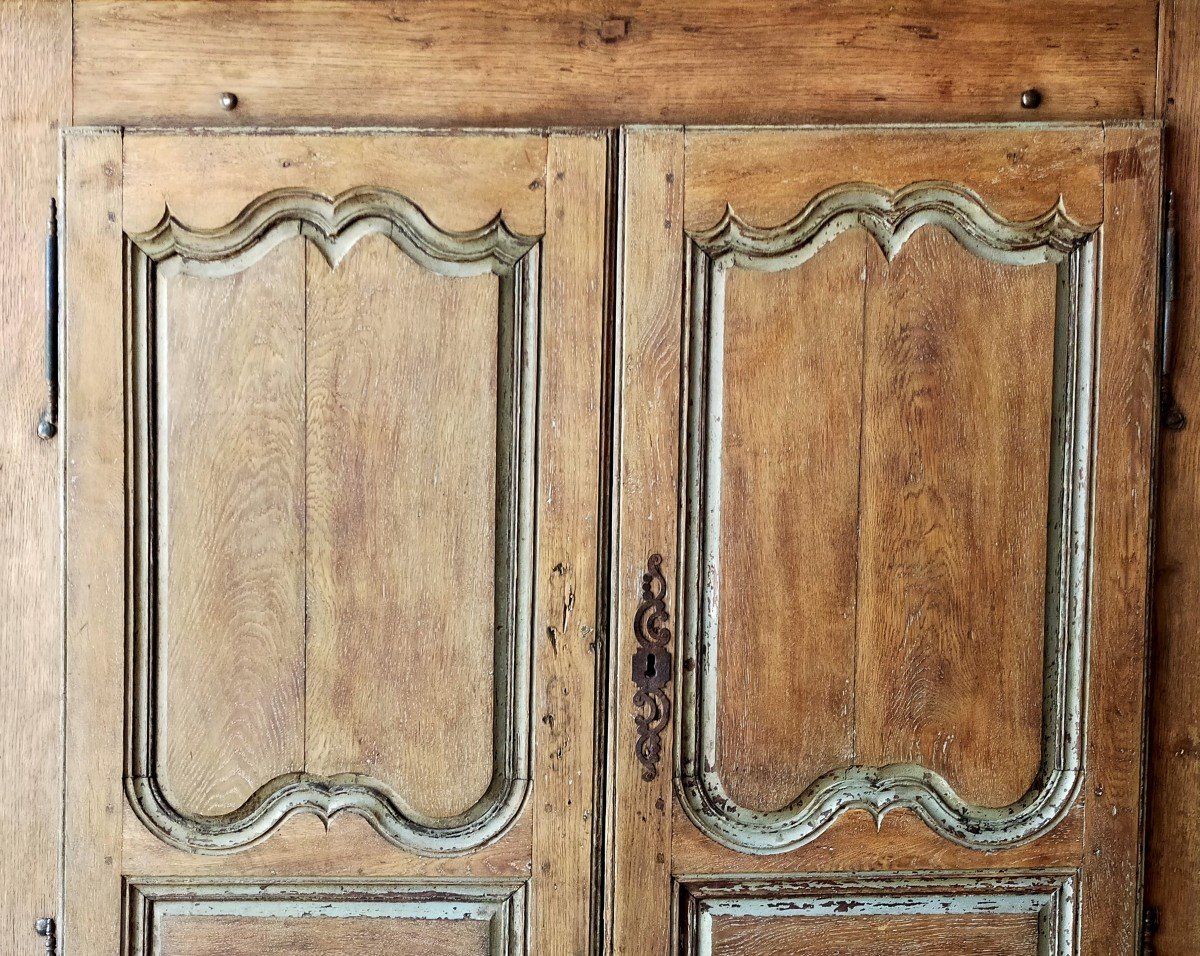 Facade Of Old 18th Century Cupboards In Oak Door Woodwork No3-photo-3