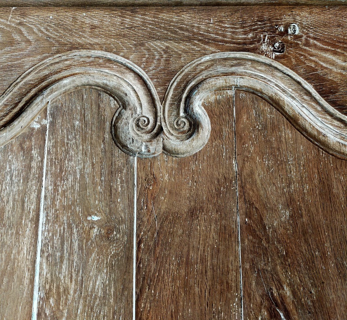 Old Entrance Door In Oak 18th Century-photo-3