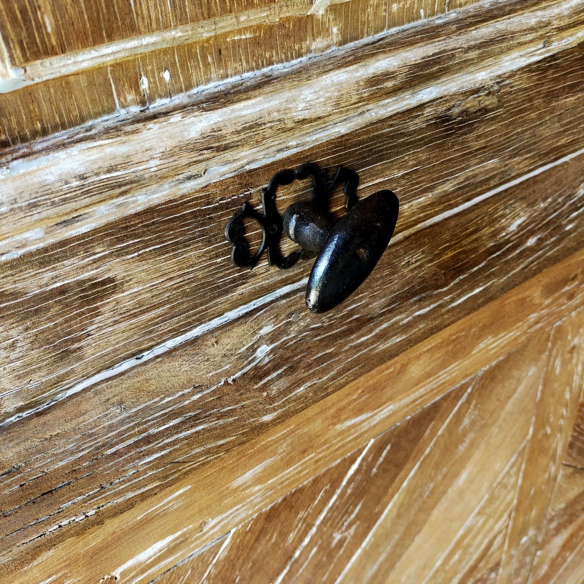 Old Entrance Door In Oak 18th Century-photo-1