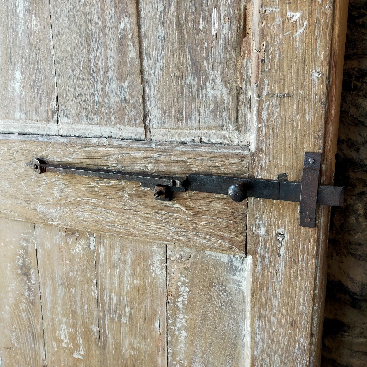 Old Entrance Door In Oak 18th Century-photo-4