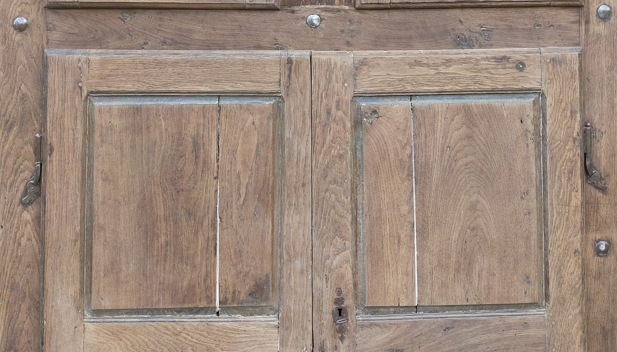 Façade De Placards 4 Portes Anciens époque XVIIIème En Chêne Porte Boiserie DE-photo-4