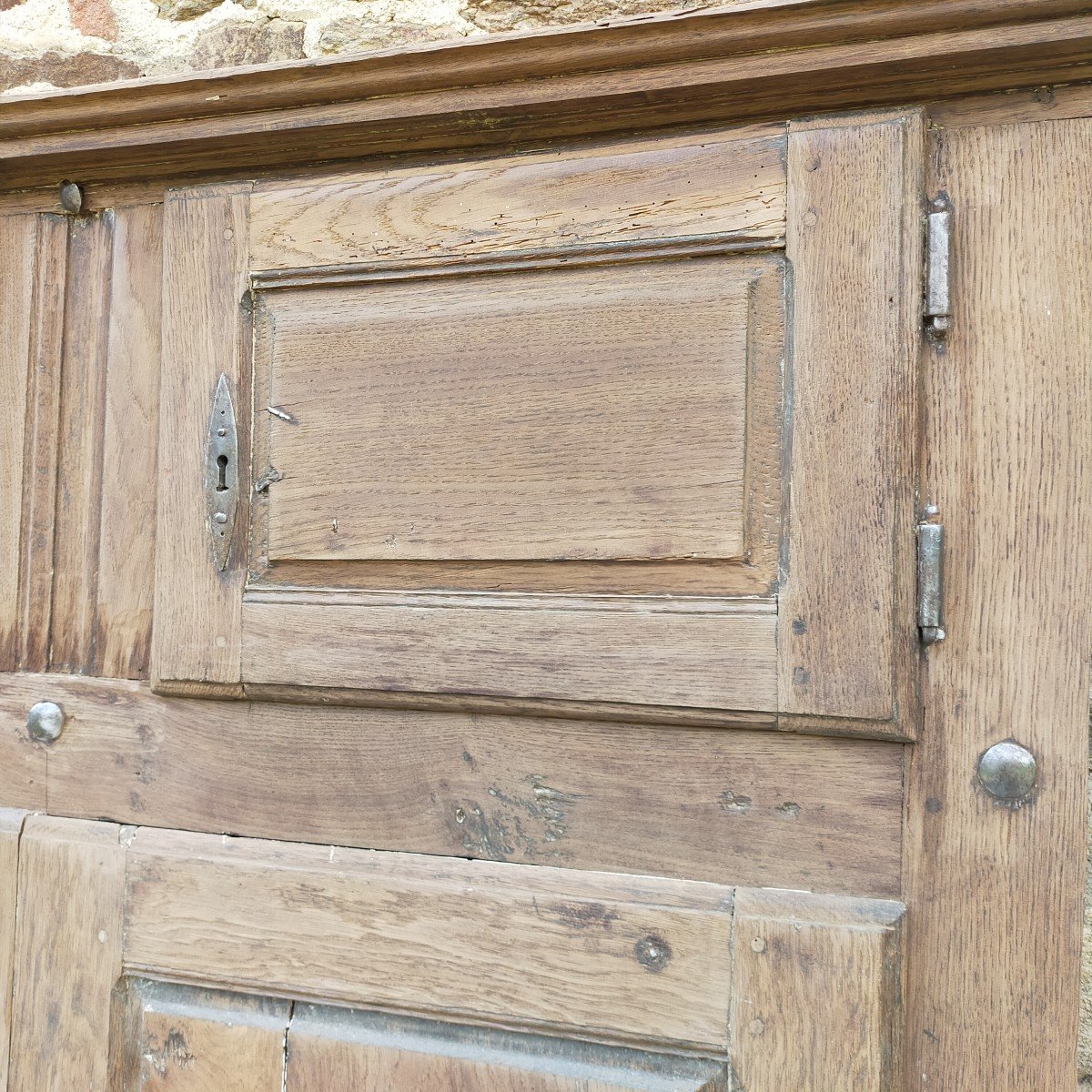 Façade De Placards 4 Portes Anciens époque XVIIIème En Chêne Porte Boiserie DE-photo-1