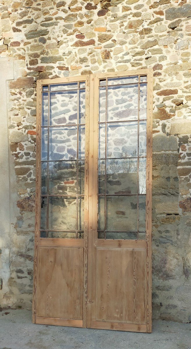 Double Porte Vitrée Ancienne d'Atelier Magasin Boutique Déco-photo-2