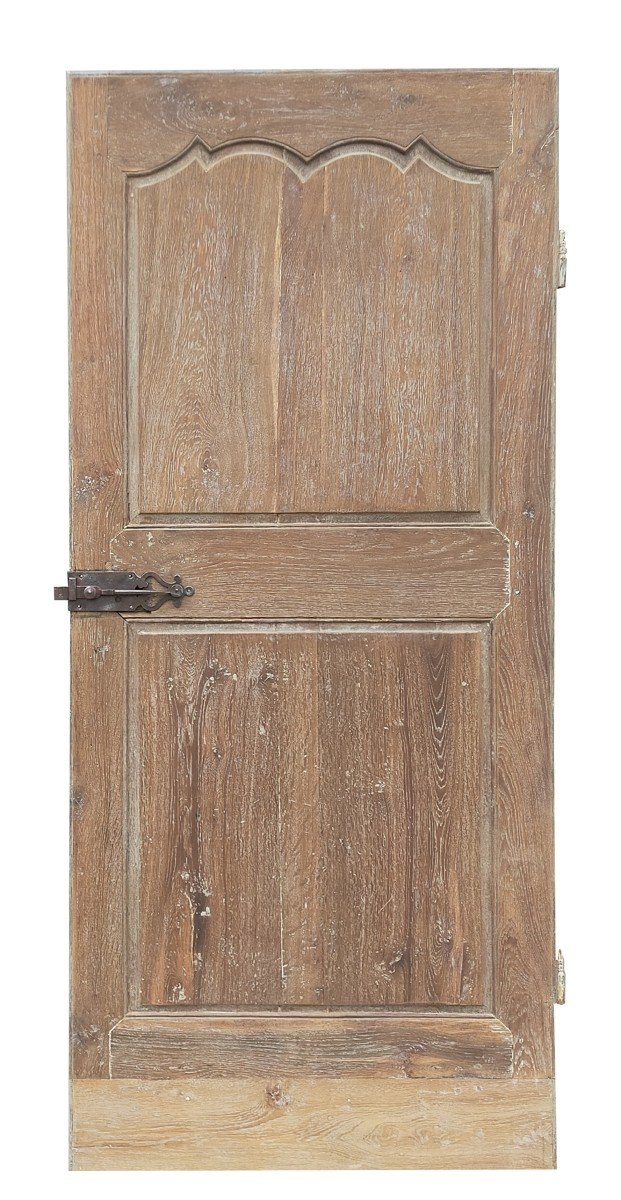 Porte Ancienne XVIIIème Double Face En Chêne BX