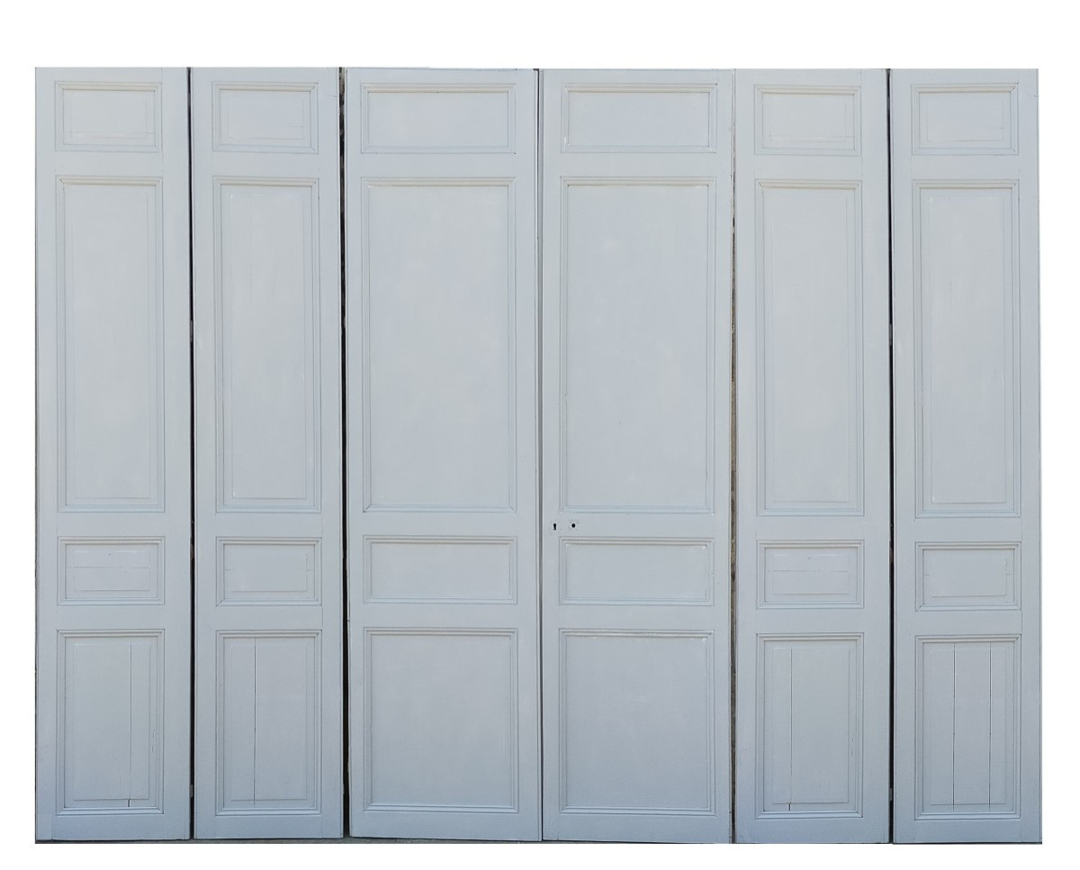 Suite De 8 Portes Anciennes De Placard Année 1880 Au Même Panneautage Ou Boiseries Murales-photo-2