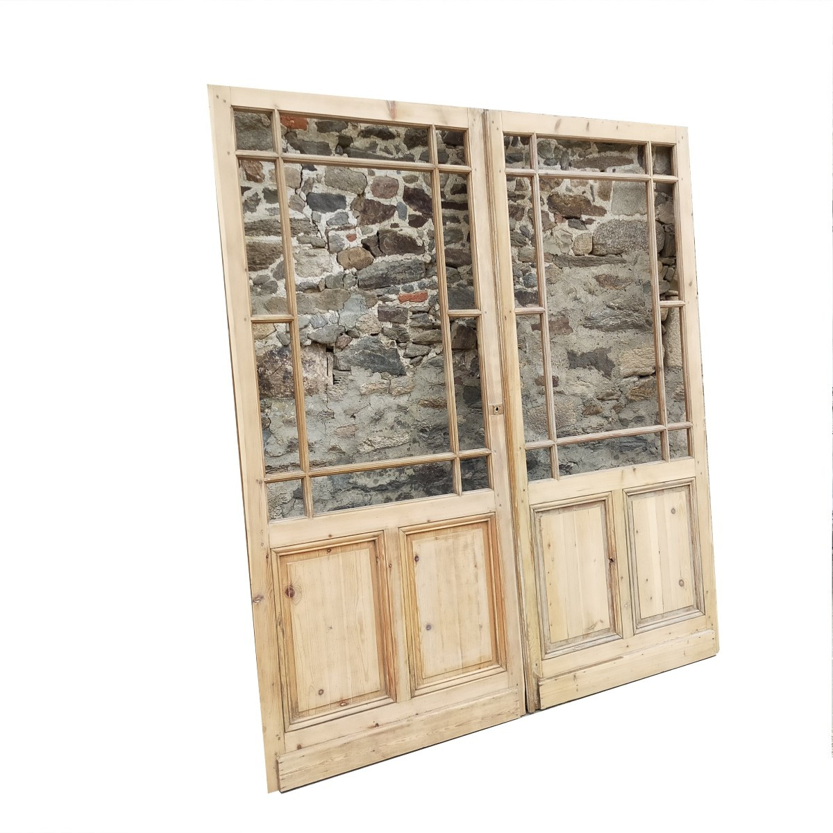 Two Old Large Glass Doors From Shop Store Glass Partition Installation Pocket Door Workshop-photo-2