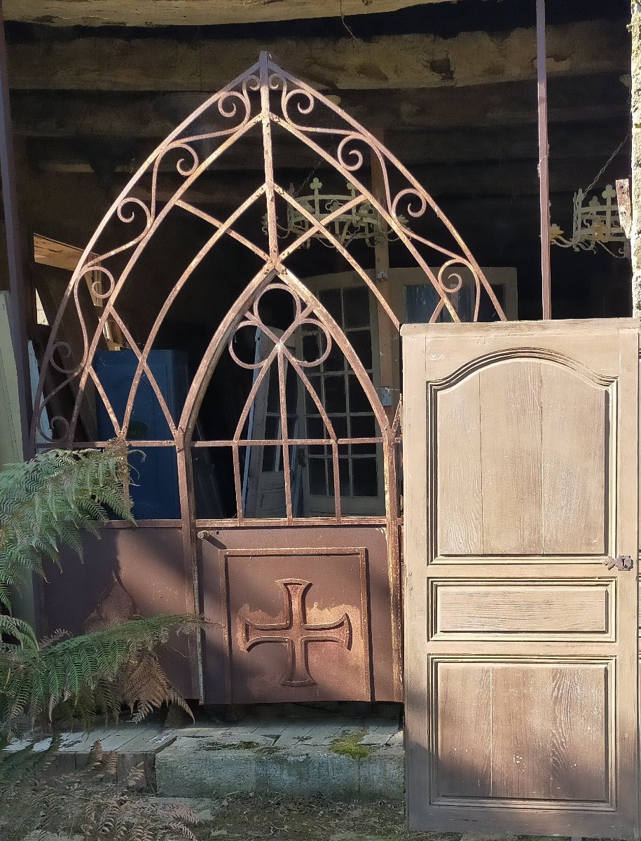 Portes Anciennes d'époque XVIIIème En Chêne à 3 Panneaux-photo-3