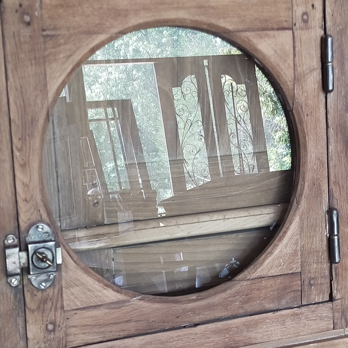 Oeil De Boeuf En Chêne Imposte Porte Ancienne Boiserie