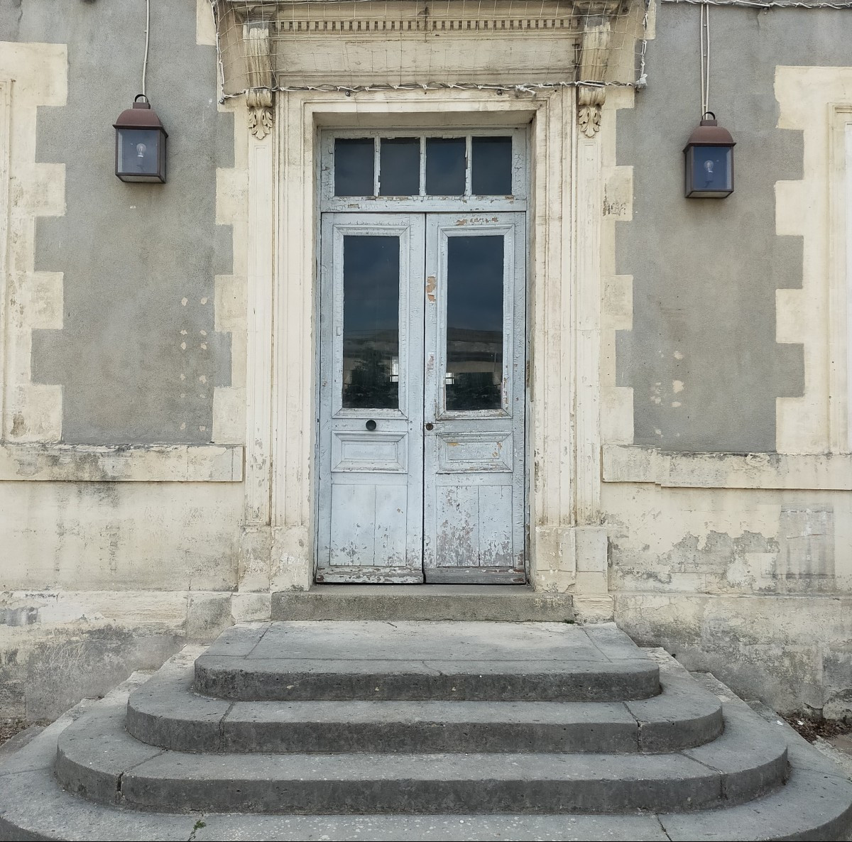 Double porte vitrée ancienne 2 grands carreaux époque 1880 en chêne-photo-2