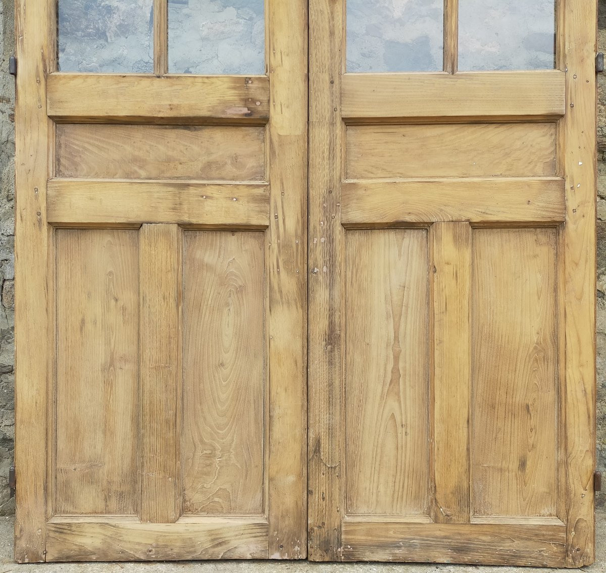 Antique Double Oak Door From The 19th Century-photo-4