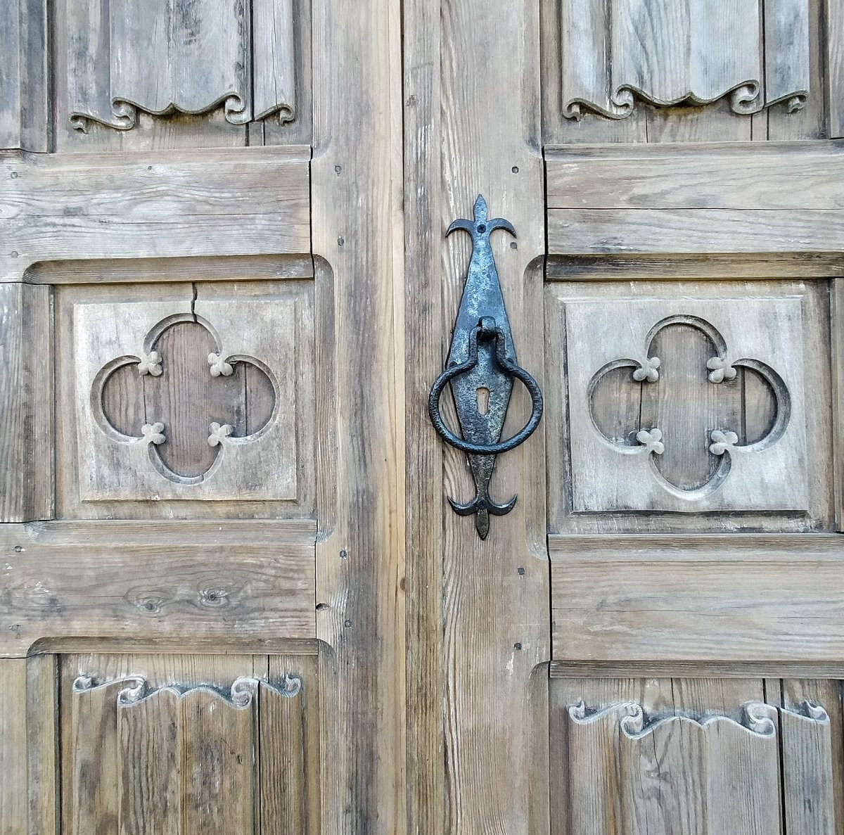 Double Porte Ancienne Epoque XIXème Plis de Serviette Gothique Boiserie-photo-4