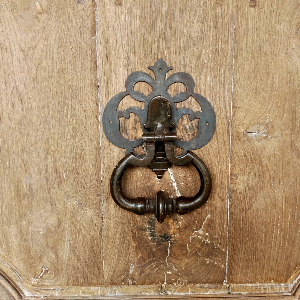 Large Antique Door Knocker From The 18th Century And Its Anvil