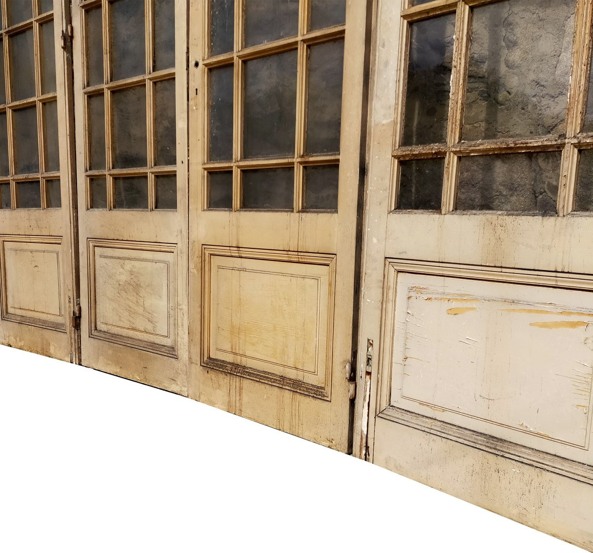 Quatre portes anciennes vitrées pour séparation de 2 pièces ou façade cloison vitrée atelier-photo-2